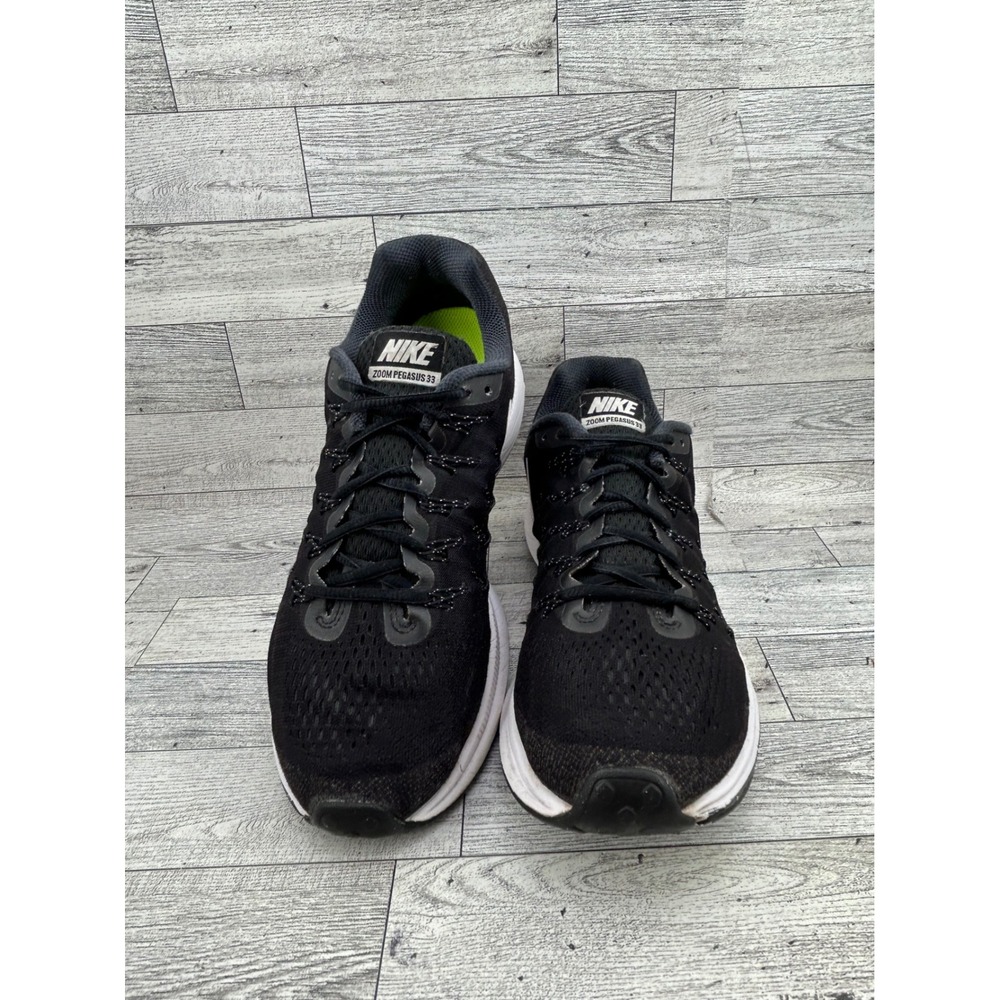 Nike Air Zoom Pegasus 33 Mens Black White Running Shoes 942836-001 Size 8